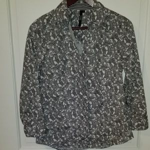 Black & white button up